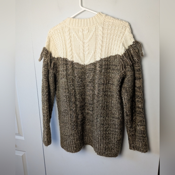THAKOON Knit Wool Women Crewneck Size Small Green/Brown And Cream Color - Picture 7 of 9